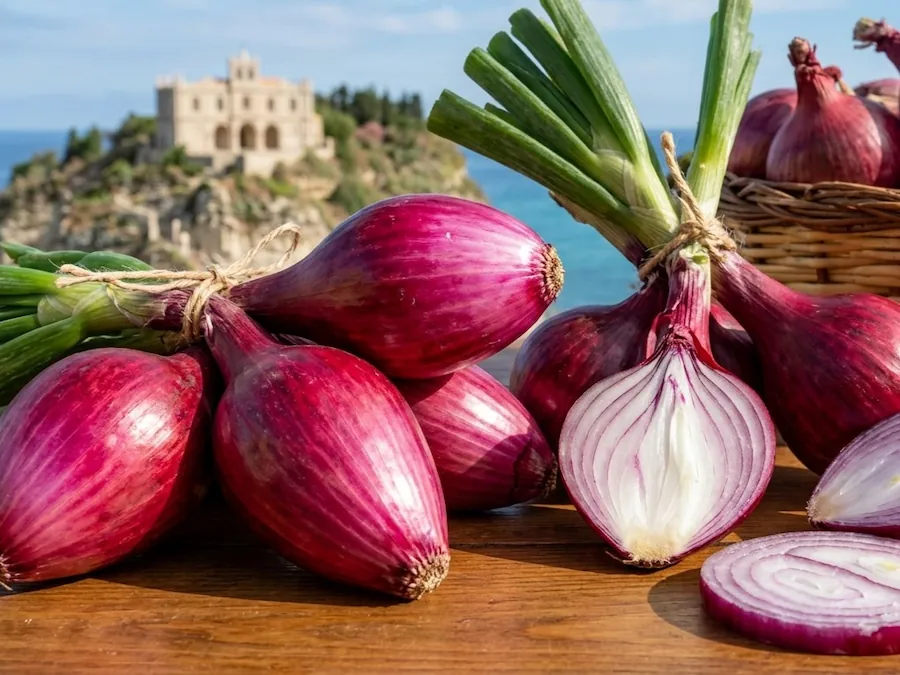 Cipolla rossa di Tropea IGP, specialità della cucina calabrese tradizionale